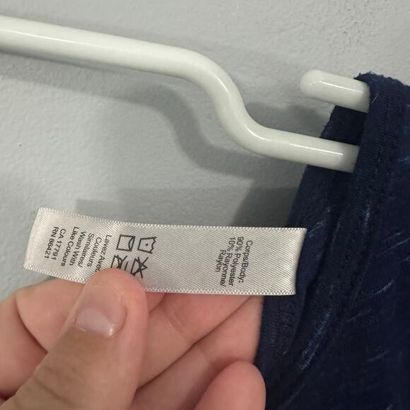 Kyodan Heather Dark Blue Shirt Women's Size Medium Keyhole Back Polyester Rayon - Picture 4 of 6